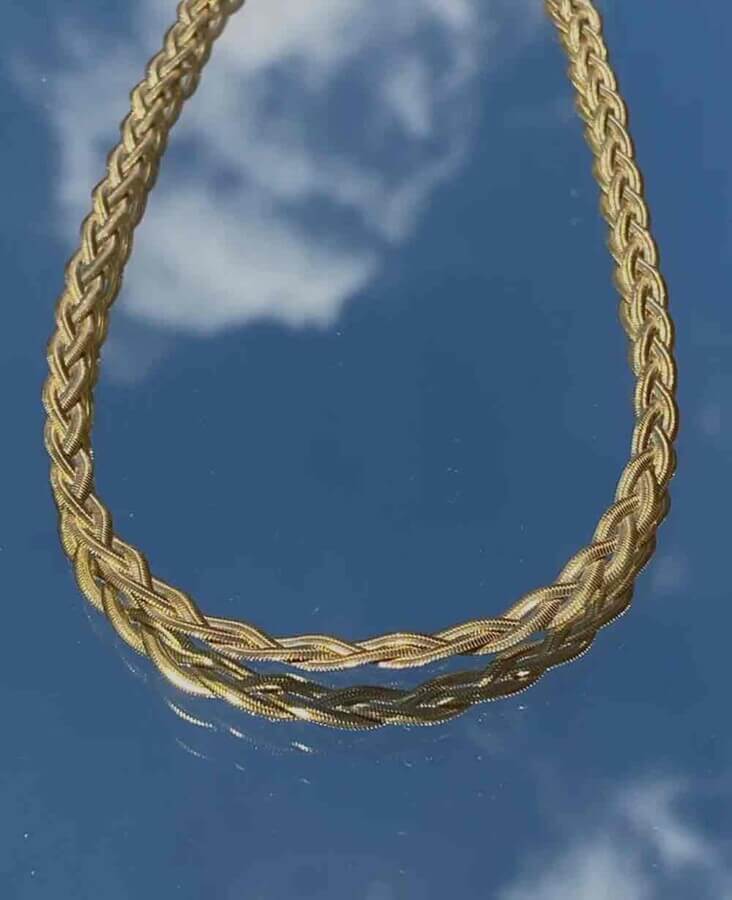 Triple snake chain gold κολιέ